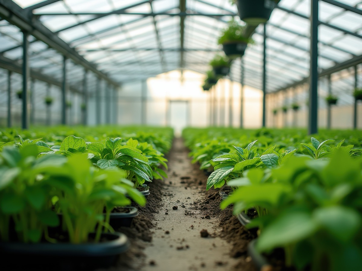 Thriving greenhouse plants showing successful indoor growing setup