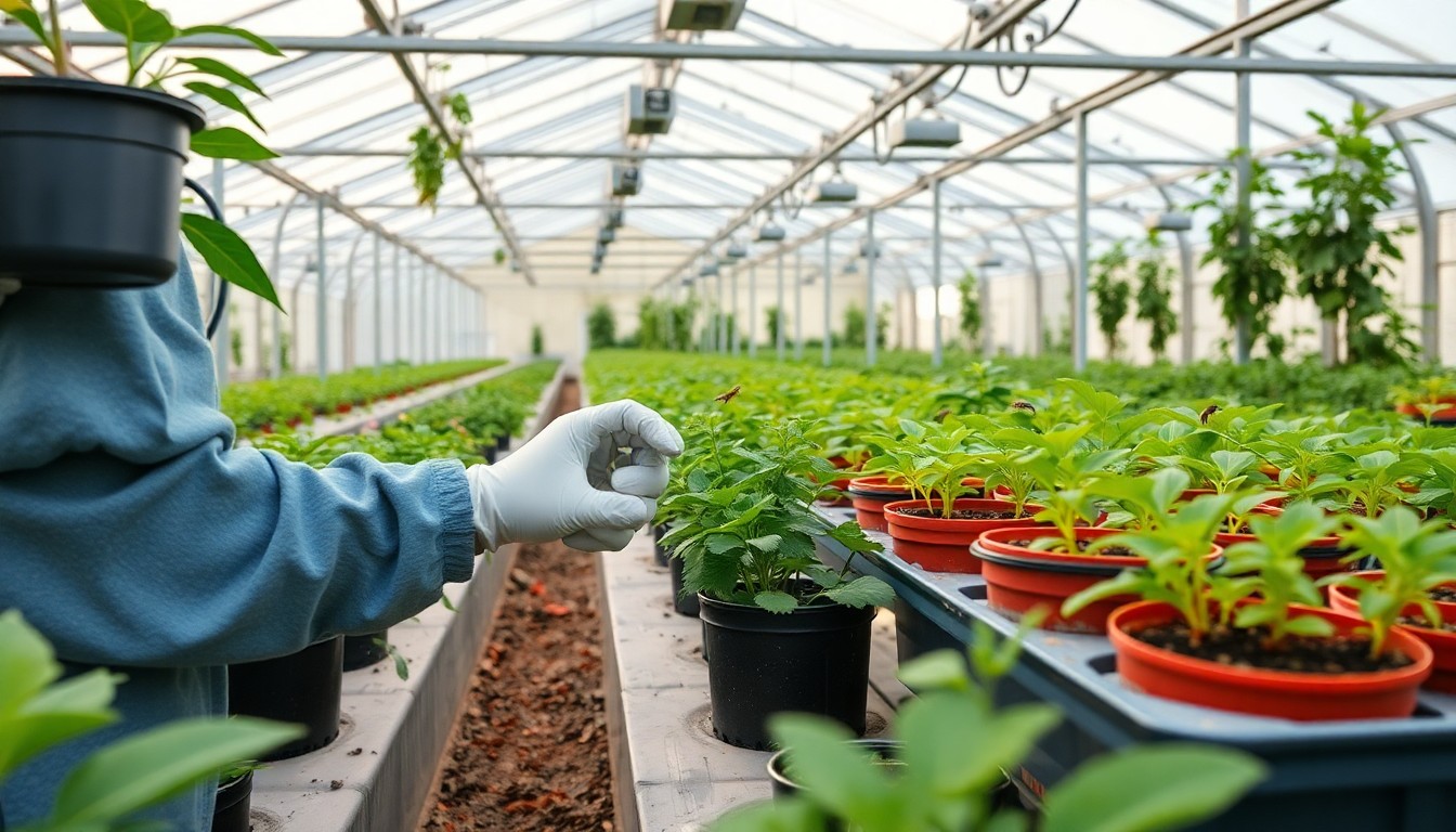 Greenhouse pest management techniques demonstration with natural control methods