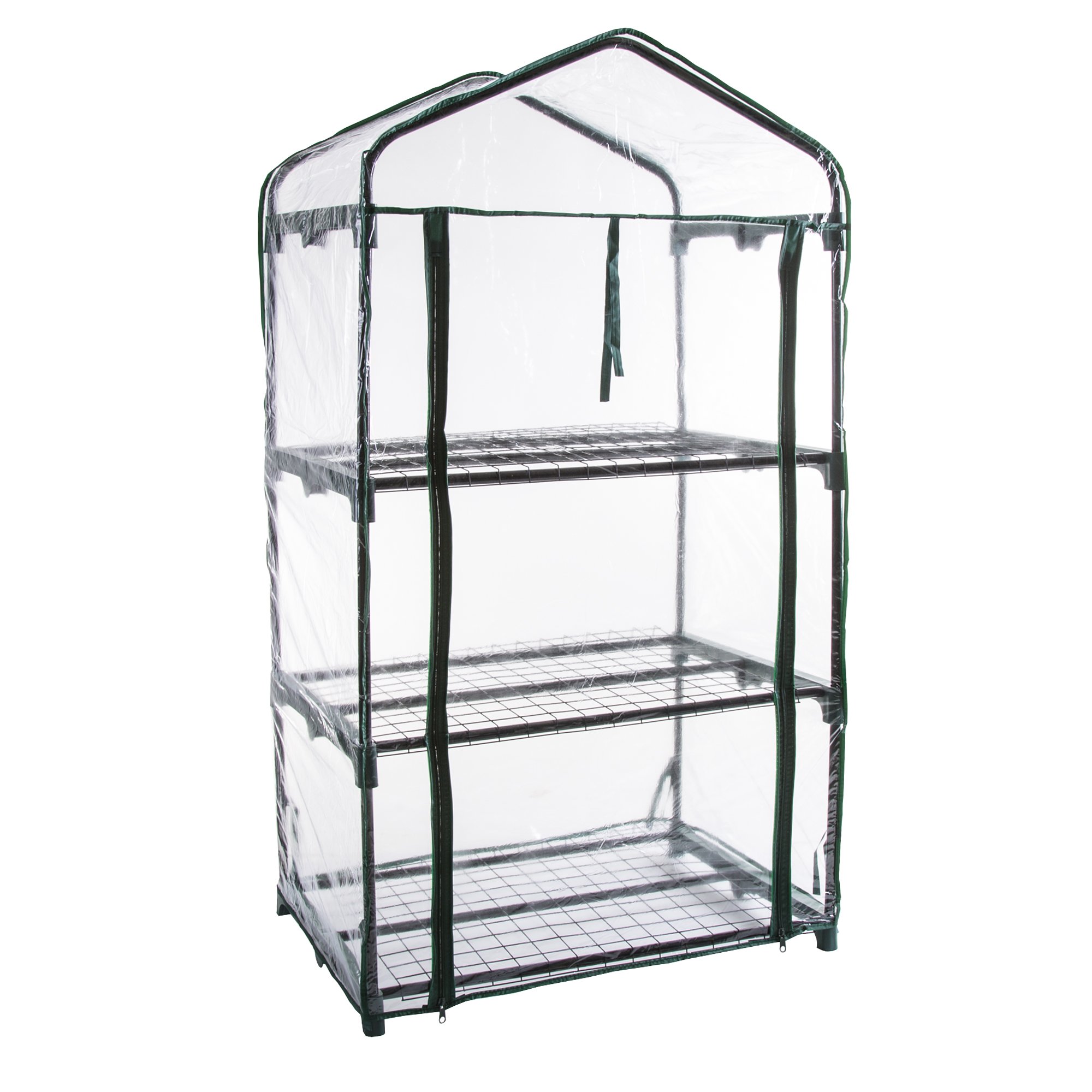 3 Tier Mini Greenhouse - Portable Greenhouse with Rust-Resistant Frame and PVC Cover for Indoor/Outdoor - 27.5x19x50-Inch Green House by Pure Garden