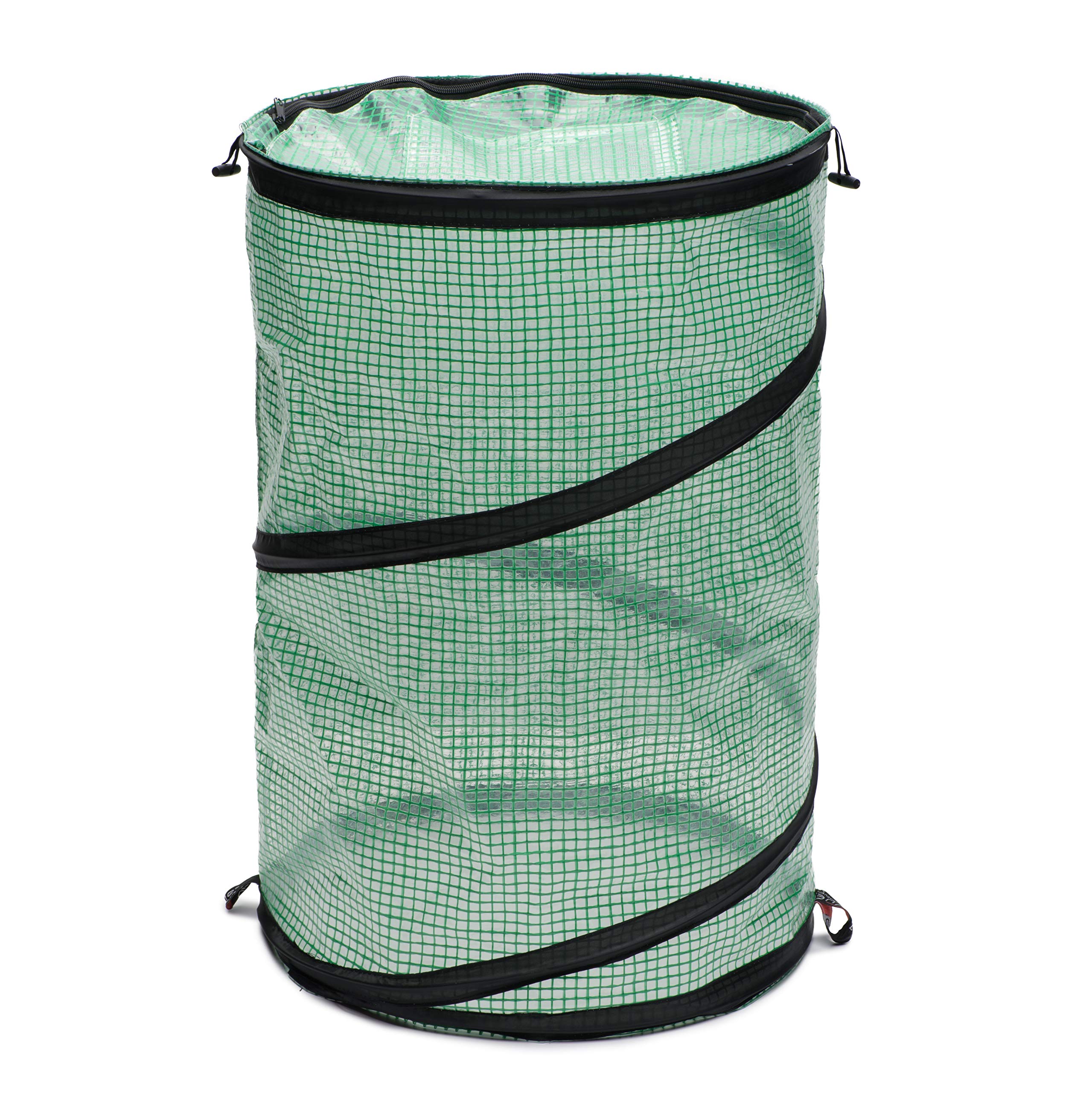 NuVue Products 24046 Spring-Up Plant Growth Accelerator Greenhouse Cover, Mini Greenhouse Gardening Net for Severe Weather Protection, Green, 16" L x 16" W x 24" H