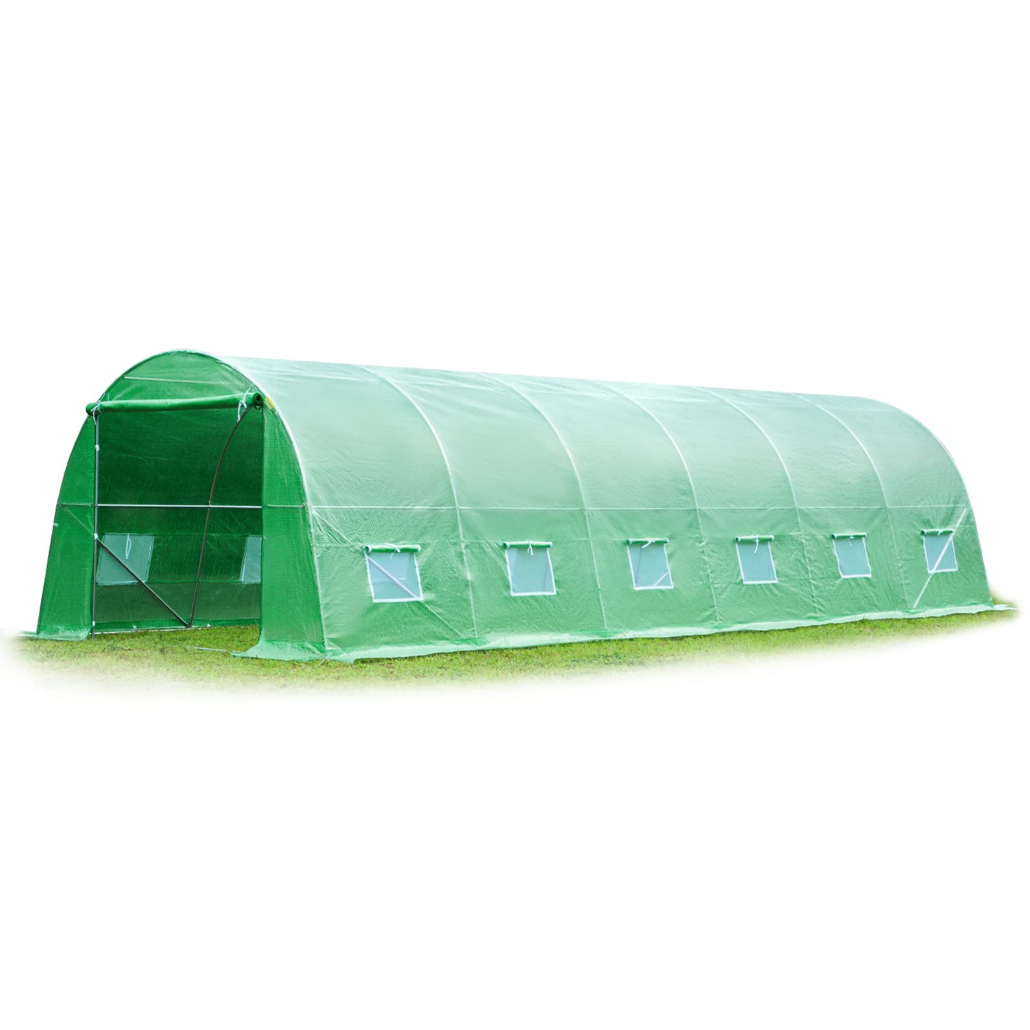 MELLCOM 26' x 10' x 6.6' Greenhouse Large Gardening Plant Green House Hot House Portable Walking in Tunnel Tent,Green