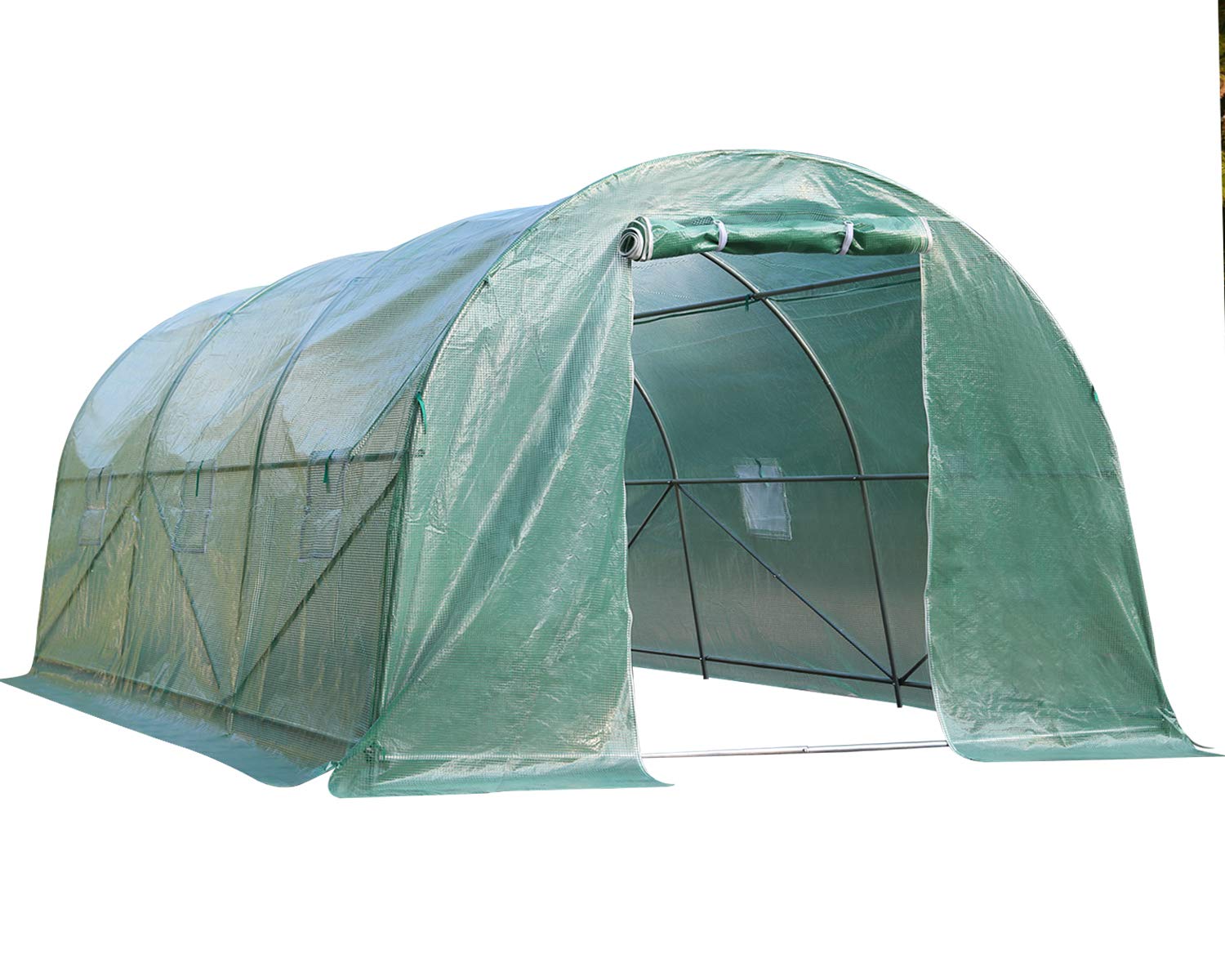 15' x 7' x 7' Steel Greenhouse for Outdoors Greenhouse Walk-in Green House Greenhouse Kit Indoor Greenhouse Plant Shelves Tomato Herb Canopy for Patio, Best Outdoors Greenhouse Walk-in Green House