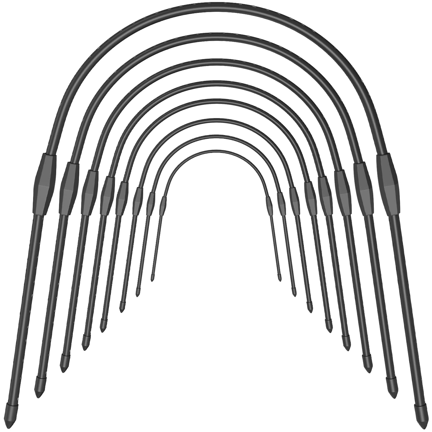 FOTMISHU 8pcs Garden Hoops for Raised Beds, 23.6" x 25.6“ Greenhouse Hoops for Cover Garden Netting, Rust-Free Garden Tunnel, Reuseable Gardening Supplies for Plants (8pcs M- 23.6" x 25.6“)