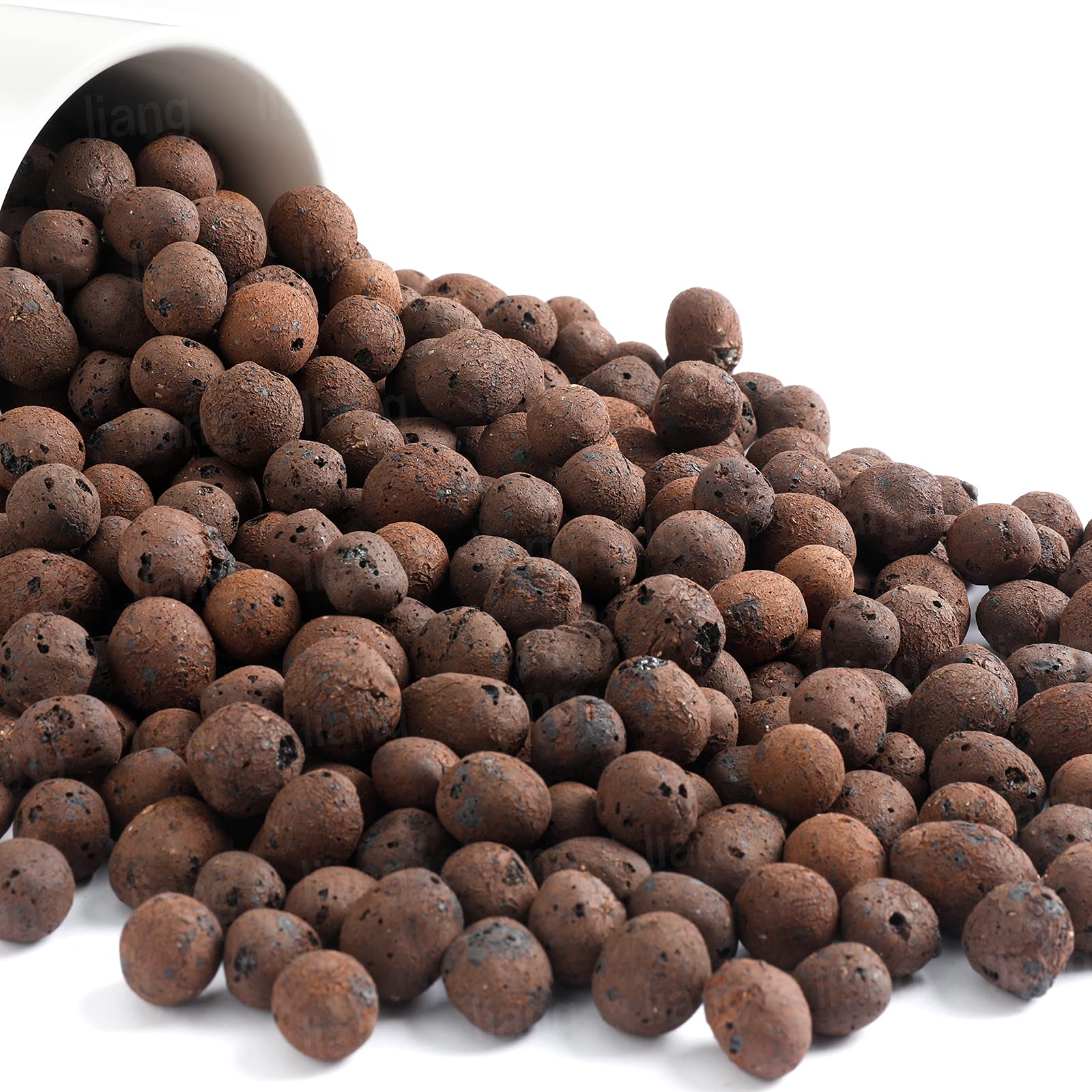 2 Liters Leca Expanded Clay Pebbles 0.4''-0.7'' Grow Media Porous Stones Natural Clay Aggregate Pellet Ventilation Drainage Water Purification Ceramsite for Hydroponics, Orchids, Aquaponics