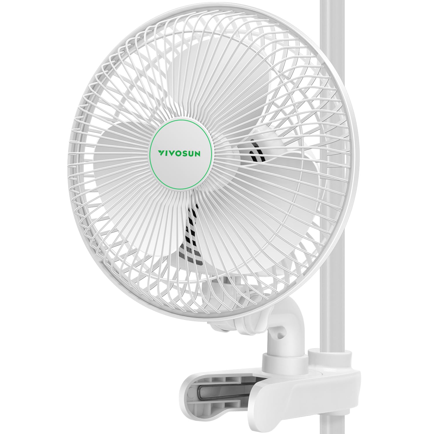 VIVOSUN AeroWave A6 Grow Tent Clip Fan, Patented Portable Auto Oscillating Fan 6” with 2-Speed, Strong Airflow but Low Noise, and Fully-Adjustable Tilt for Hydroponic Ventilation, White, 1-Pack
