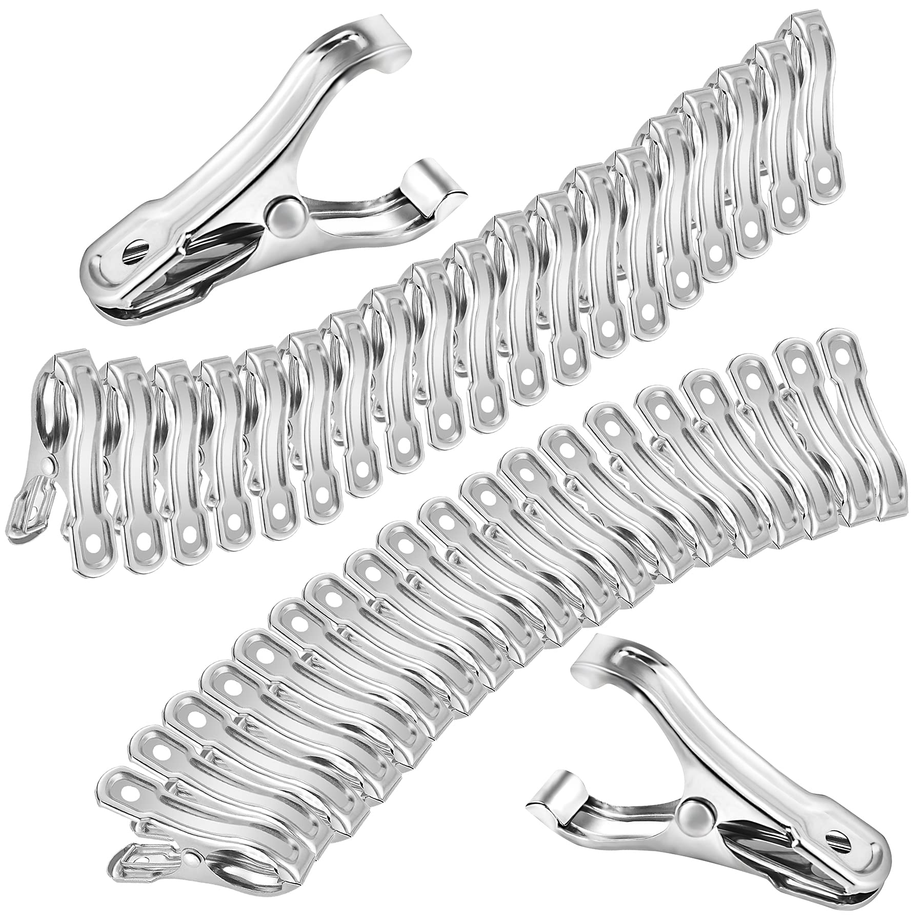 40 PCS Garden Clips, Greenhouse Clamps Made of Stainless Steel for Netting, Have a Strong Grip to Hold Down the Shade Cloth or Plant Cover on Garden Hoops or Greenhouse Hoops.