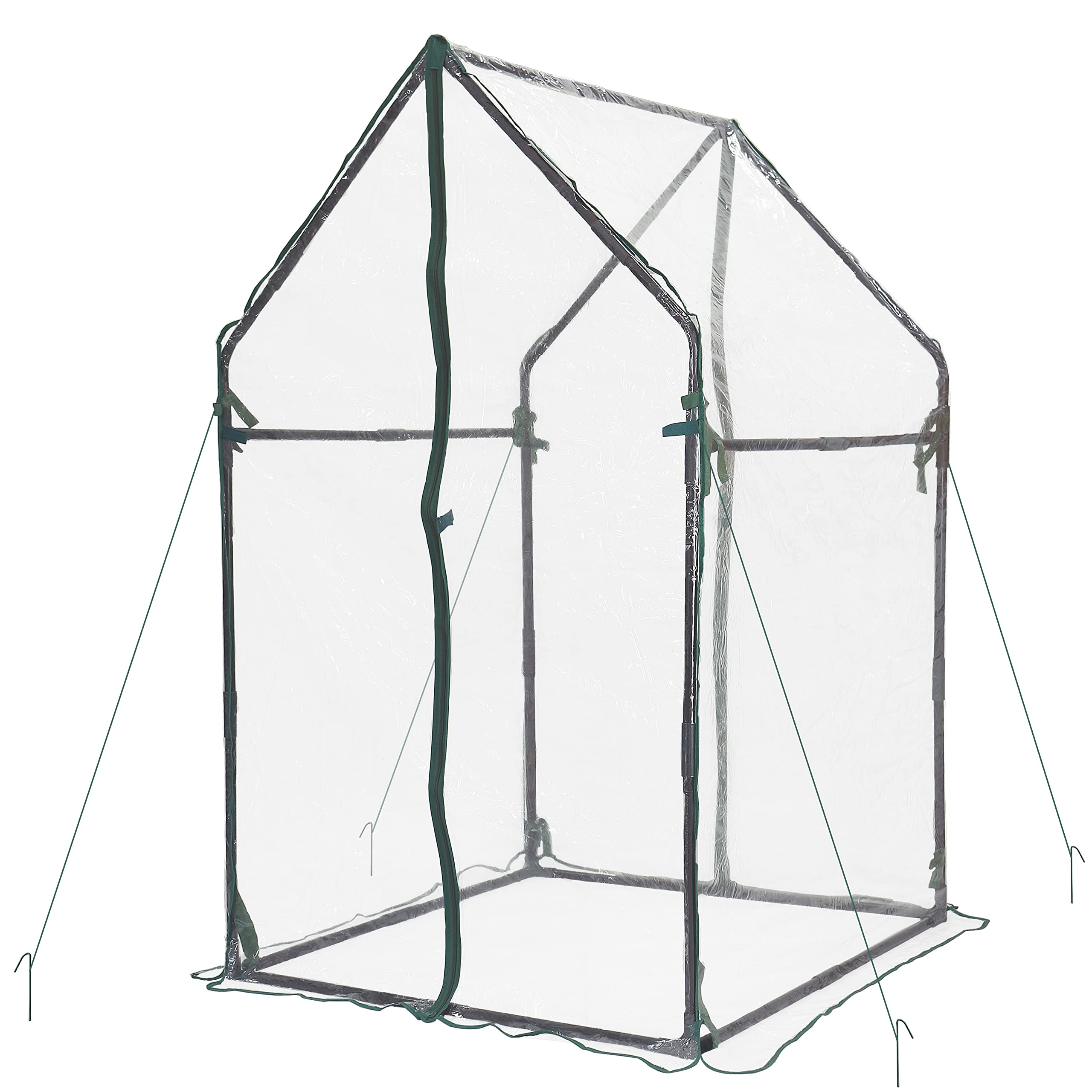Gardzen Mini Greenhouse Heavy Duty Portable Green House, Clear Tent Small Greenhouse for Indoor Outdoor Plants 36.2”(L) x36.2”(W) x59.5”(H)