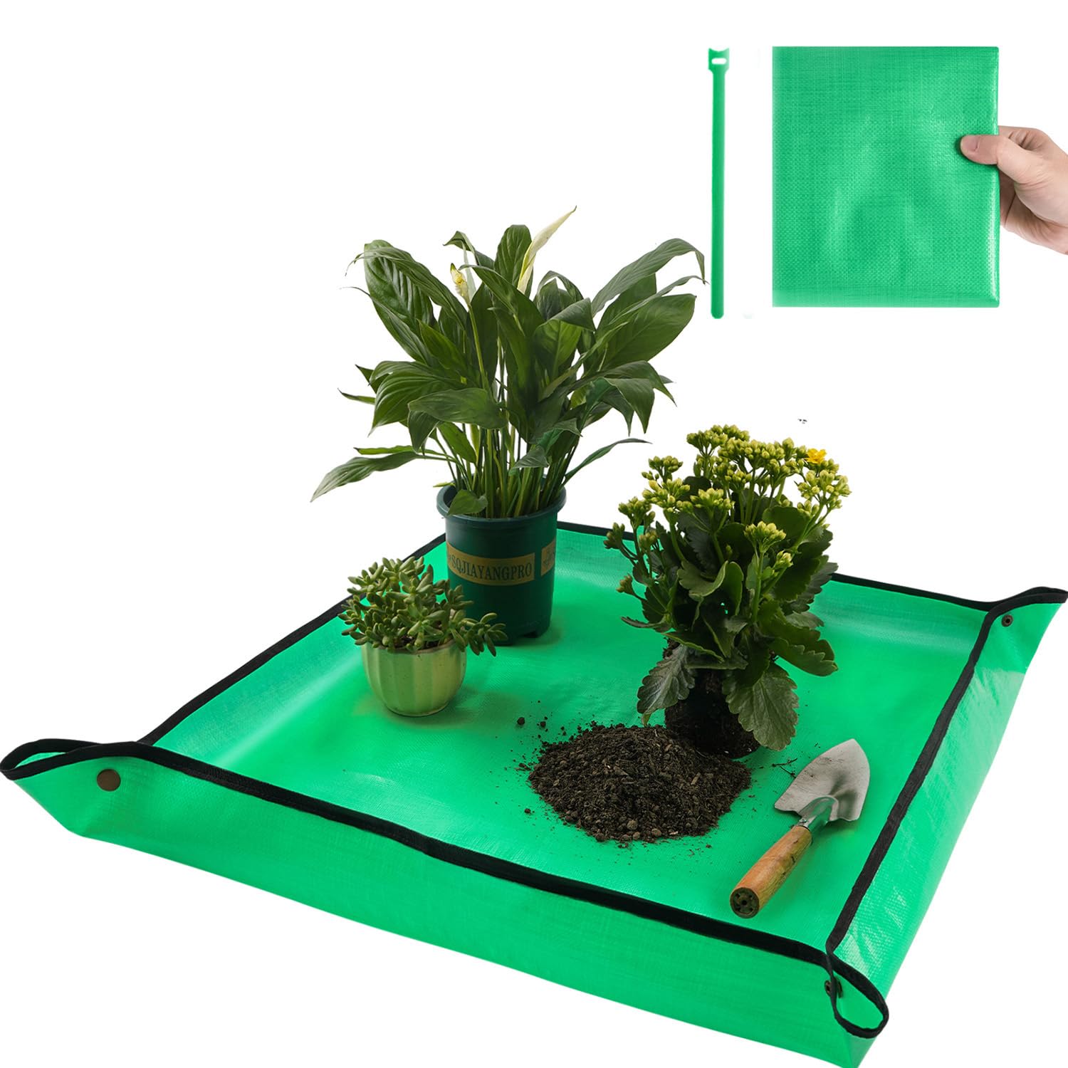 Repotting Mat for Indoor Plant Transplanting Control Mess, 26.8"X26.8" Waterproof Succulent Potting Mat Square Planting Tray Soil Change Mat Gardening Gifts for Plant Lovers