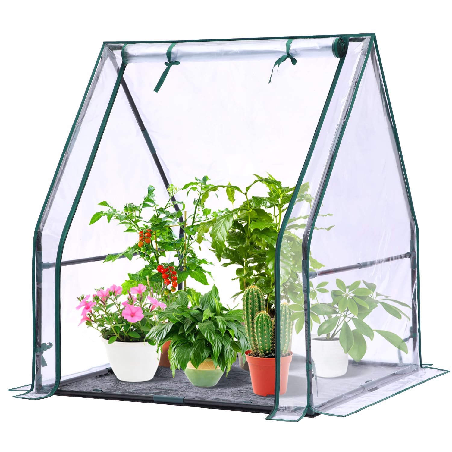 Mini Greenhouse for Indoor Outdoor: Ohuhu Tabletop Portable Green House with Waterproof Pad for Small Plants Nursery Germination, 36"x36"x42" Light Duty Cover Tent Humidity Dome Seedling Accessory
