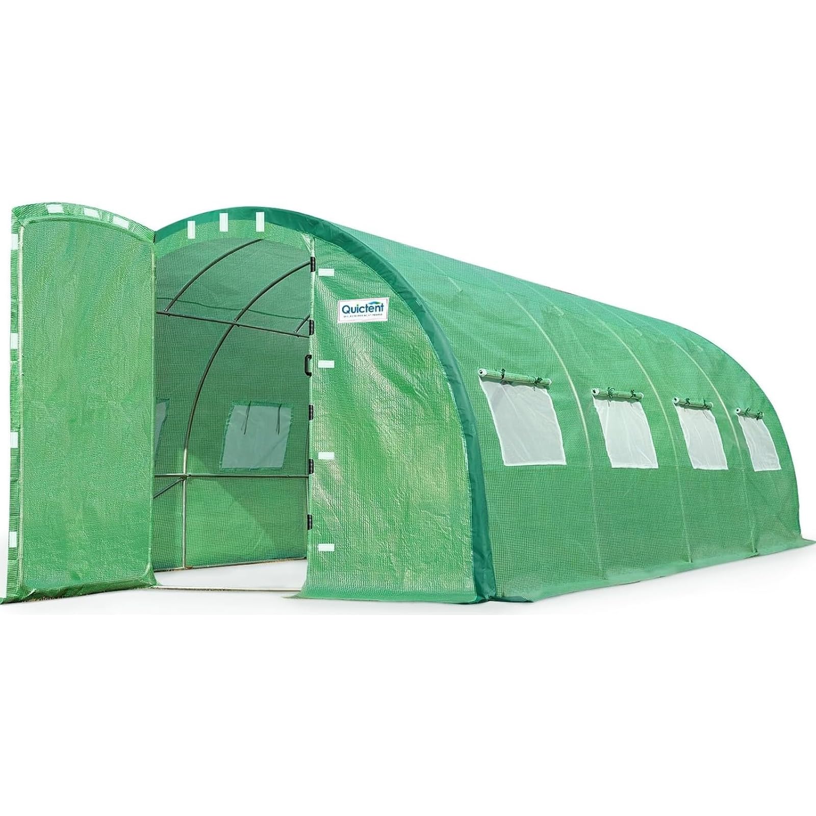 Quictent Premium Greenhouse Swing Door Large Walk-in Green Houses for Outdoors, Upgraded Tunnel Hoop House Frame and Cover for Outside Garden Plant, 2 Swing Door 8 Screen Window, 20x10x6.6 FT, Green